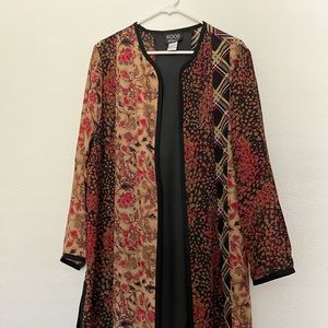 Vintage KOOS of Course! Velvet Rayon Silk Jewel Tone Button Tunic Duster Size 1X